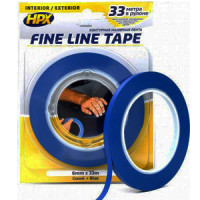 Малярна стрічка ПВХ для криволінійних контурів HPX FINE LINE, Синя (Блістер), 6мм х 33м
