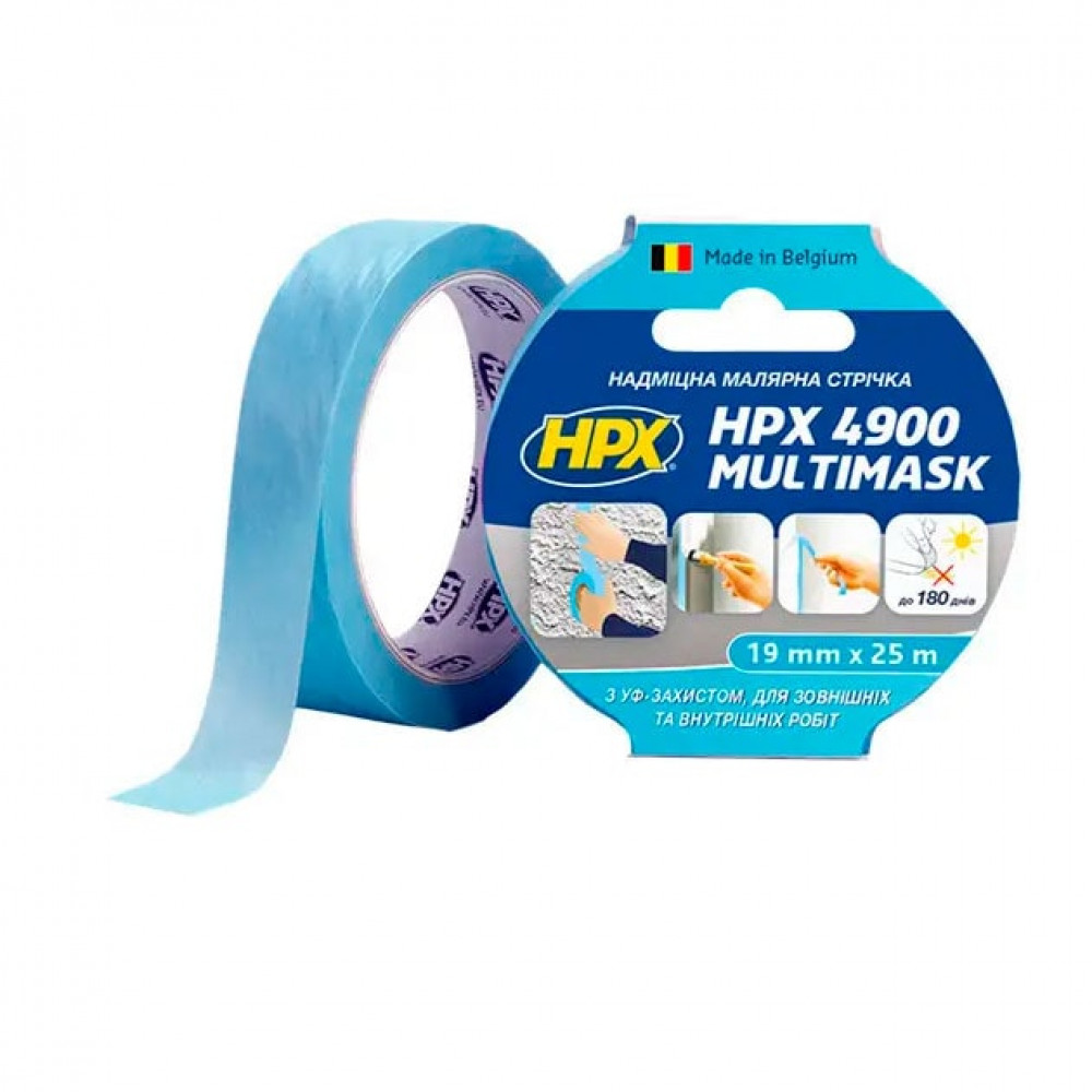  Малярна стрічка HPX4900 MULTIMASK надміцна 120C 25м ціановий 