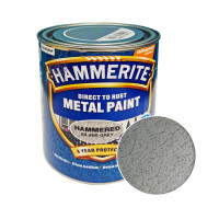 Фарба 3 в 1 по металу Hammerite Metal Paint Hammered захисна, сріблясто-сіра