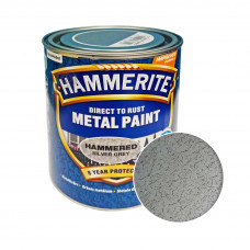 Фарба 3 в 1 по металу Hammerite Metal Paint Hammered захисна, сріблясто-сіра