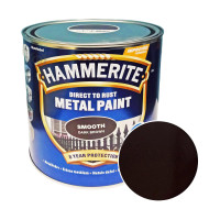 Фарба 3 в 1 по металу Hammerite Metal Paint Smooth захисна, темно-коричнева